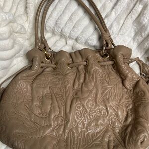 Elegant Tan Embroidered Women's Bag